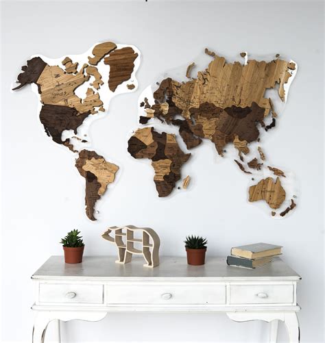 Wooden Map Of The World
